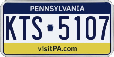 PA license plate KTS5107