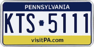 PA license plate KTS5111