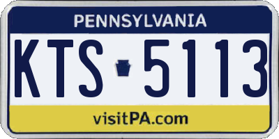 PA license plate KTS5113