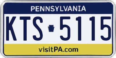 PA license plate KTS5115