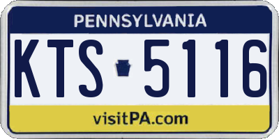 PA license plate KTS5116