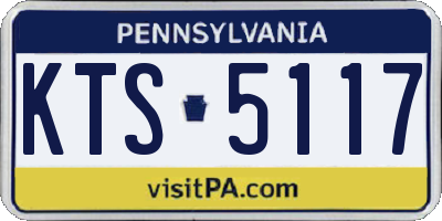 PA license plate KTS5117