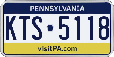 PA license plate KTS5118
