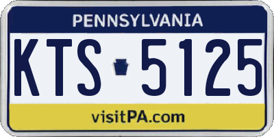PA license plate KTS5125