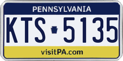 PA license plate KTS5135