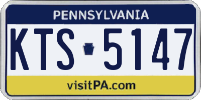PA license plate KTS5147