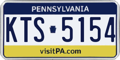 PA license plate KTS5154