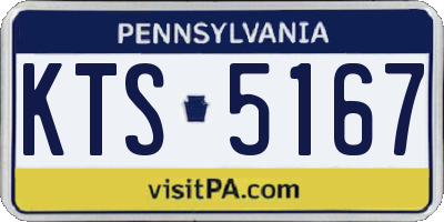 PA license plate KTS5167