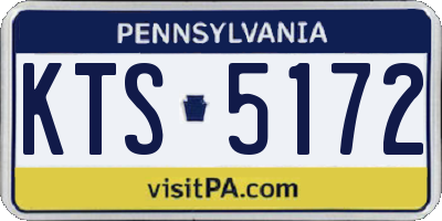 PA license plate KTS5172