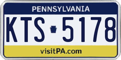 PA license plate KTS5178