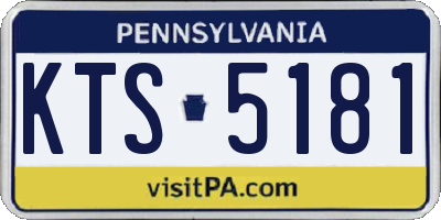 PA license plate KTS5181