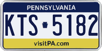 PA license plate KTS5182