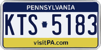 PA license plate KTS5183