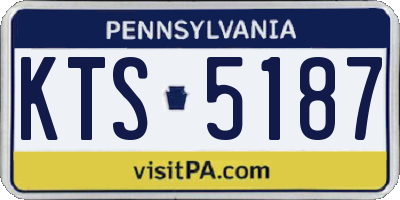 PA license plate KTS5187