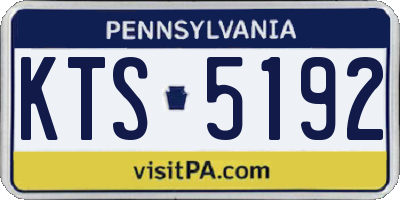 PA license plate KTS5192