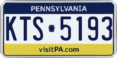PA license plate KTS5193