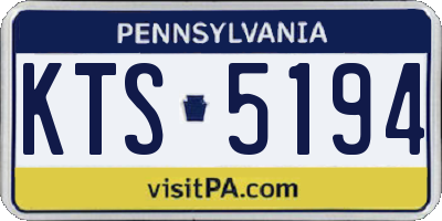 PA license plate KTS5194