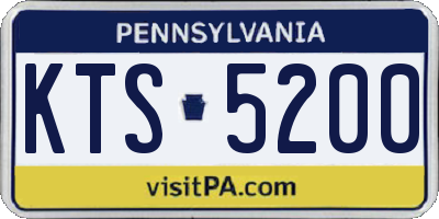 PA license plate KTS5200