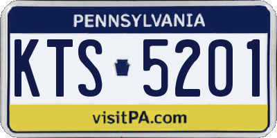 PA license plate KTS5201