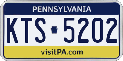 PA license plate KTS5202