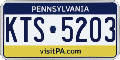 PA license plate KTS5203