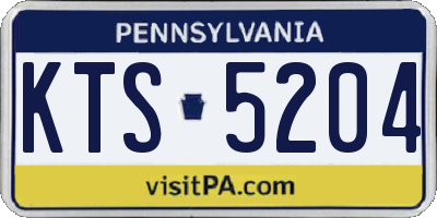 PA license plate KTS5204