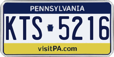 PA license plate KTS5216