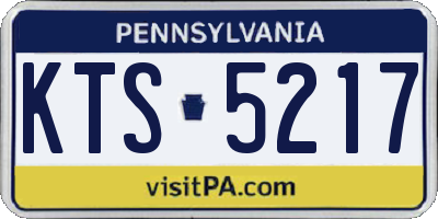 PA license plate KTS5217
