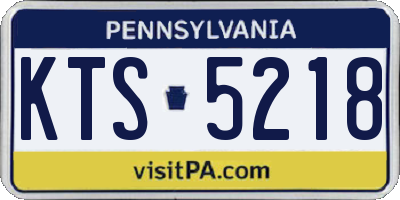 PA license plate KTS5218