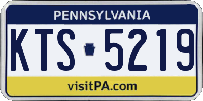 PA license plate KTS5219