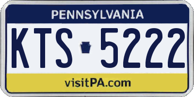 PA license plate KTS5222