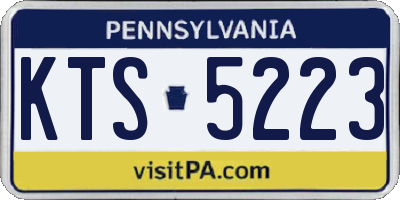 PA license plate KTS5223