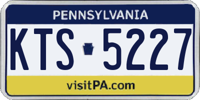 PA license plate KTS5227