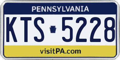 PA license plate KTS5228