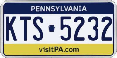 PA license plate KTS5232