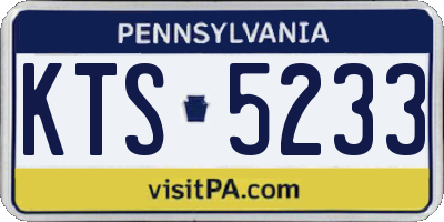 PA license plate KTS5233
