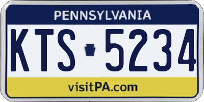 PA license plate KTS5234