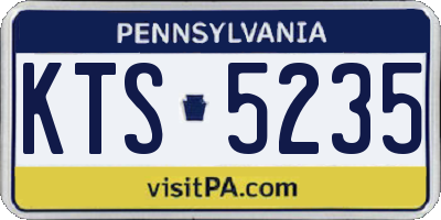 PA license plate KTS5235