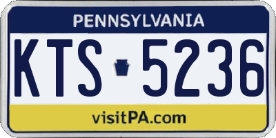 PA license plate KTS5236