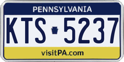 PA license plate KTS5237