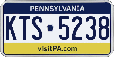 PA license plate KTS5238