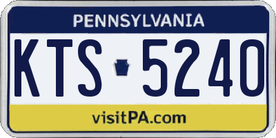 PA license plate KTS5240