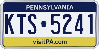 PA license plate KTS5241