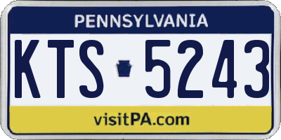 PA license plate KTS5243