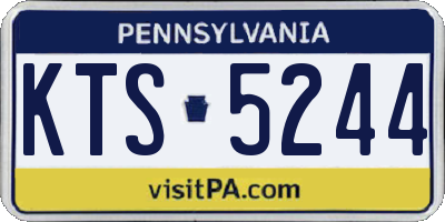 PA license plate KTS5244
