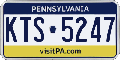PA license plate KTS5247