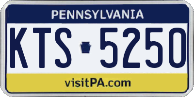 PA license plate KTS5250