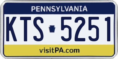PA license plate KTS5251