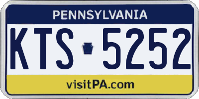 PA license plate KTS5252