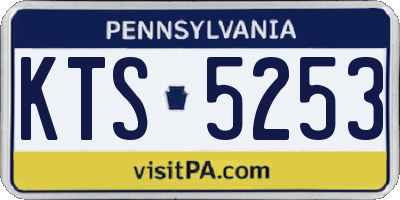PA license plate KTS5253